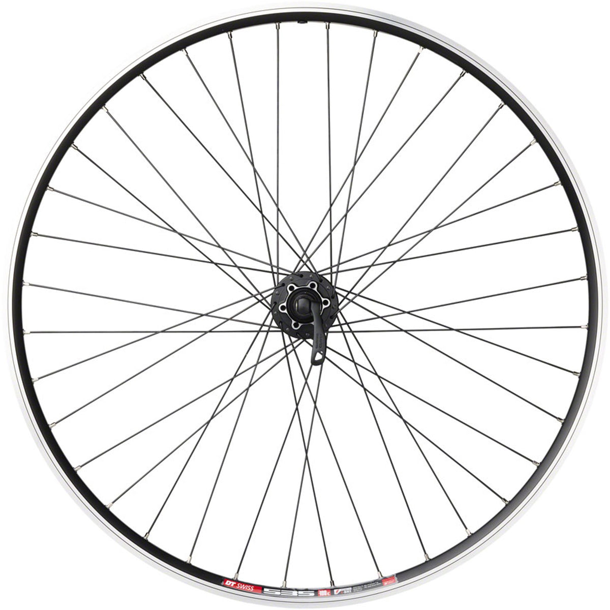 TK535/Deore Rear Wheel - 700, QR x 135mm, 6-Bolt Disc, Rim Brake, HG 10, Black, Clincher, 36H
