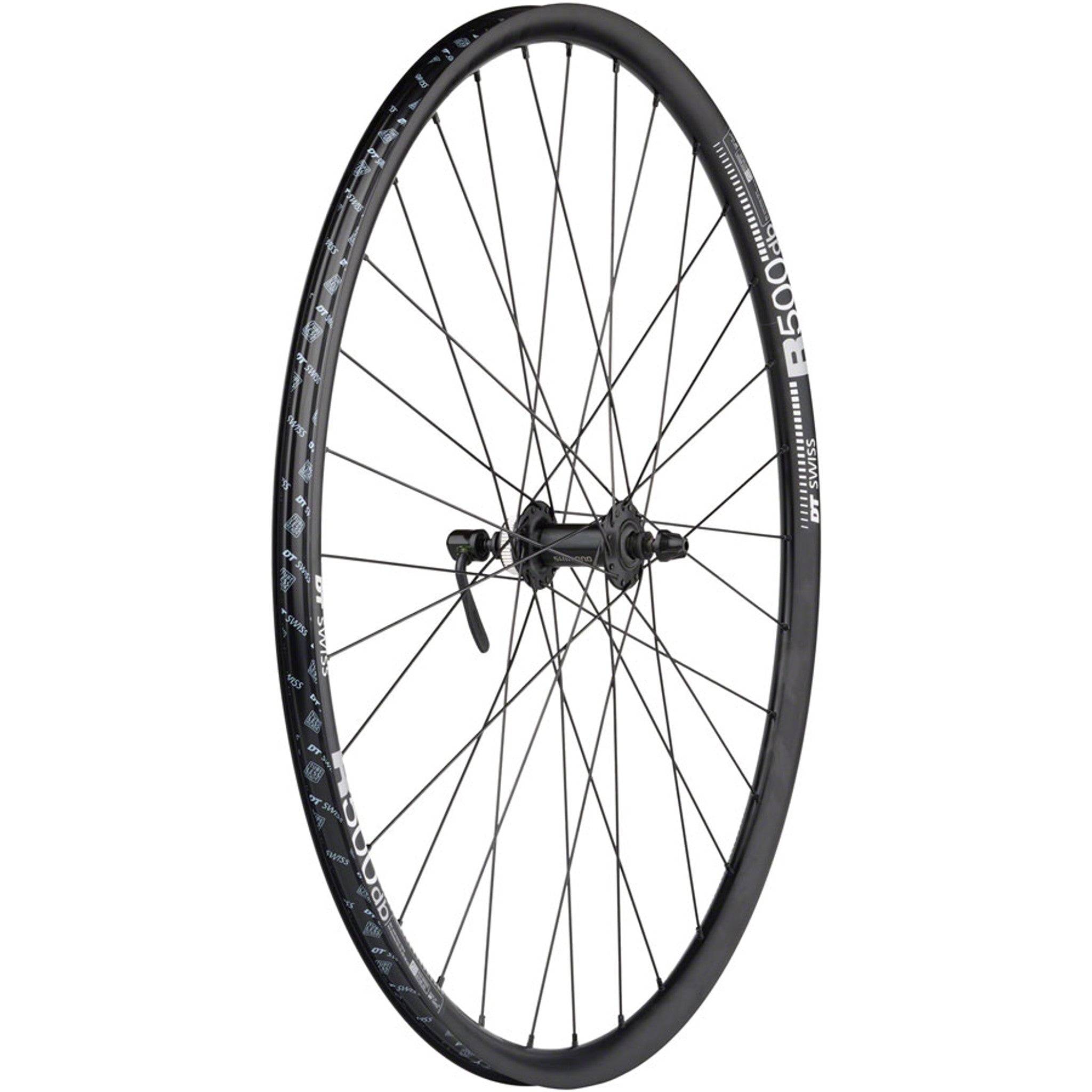 Shimano / DT R500 Disc Wheelset - 700, QR x 100/135mm, Center-Lock, HG 11 MTN, Black, 32H