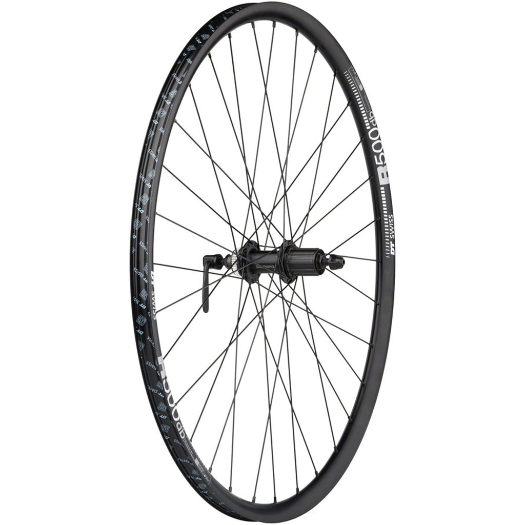 Shimano / DT R500 Disc Wheelset - 700, QR x 100/135mm, Center-Lock, HG 11 MTN, Black, 32H