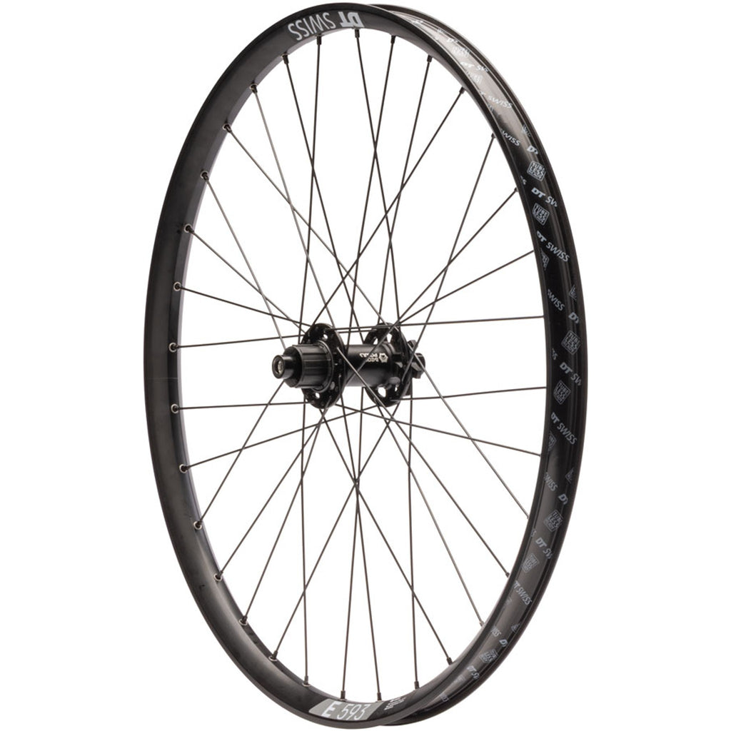 Bear Pawls / DT Swiss E593 Rear Wheel - 26", 10 x 135mm Bolt-On, 6-Bolt, 13T Single-Speed, Black, 32H