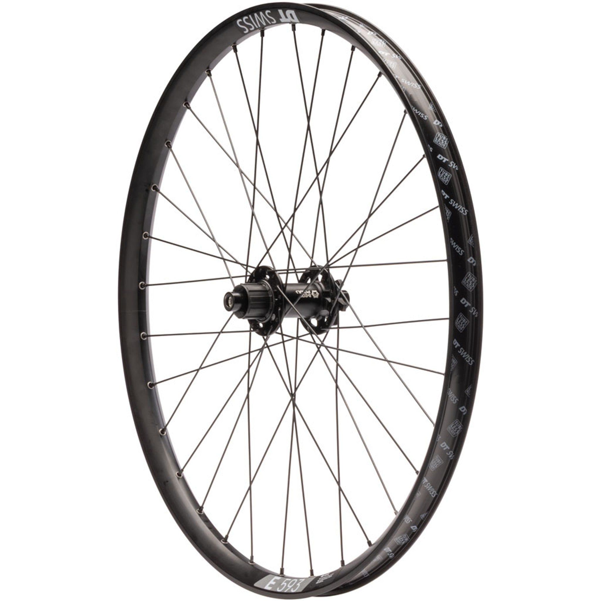 Bear Pawls / DT Swiss E593 Rear Wheel - 26", 10 x 135mm Bolt-On, 6-Bolt, 13T Single-Speed, Black, 32H