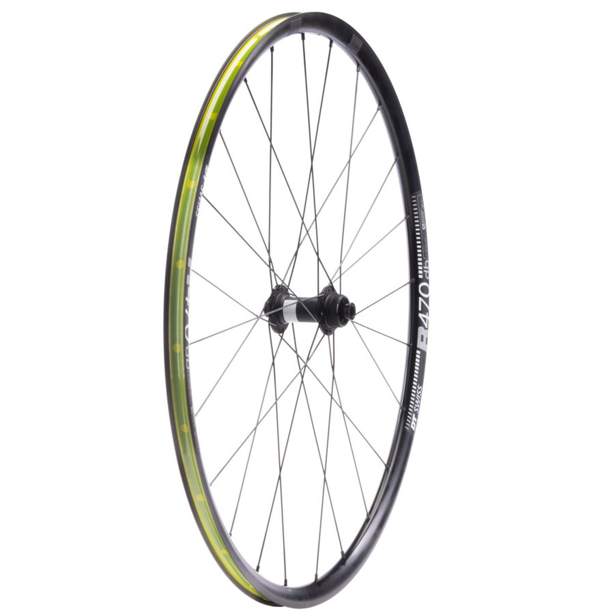 DT 350/dt R470db Front Wheel - 700, 12 x 100mm, Center-Lock, Black, 24h