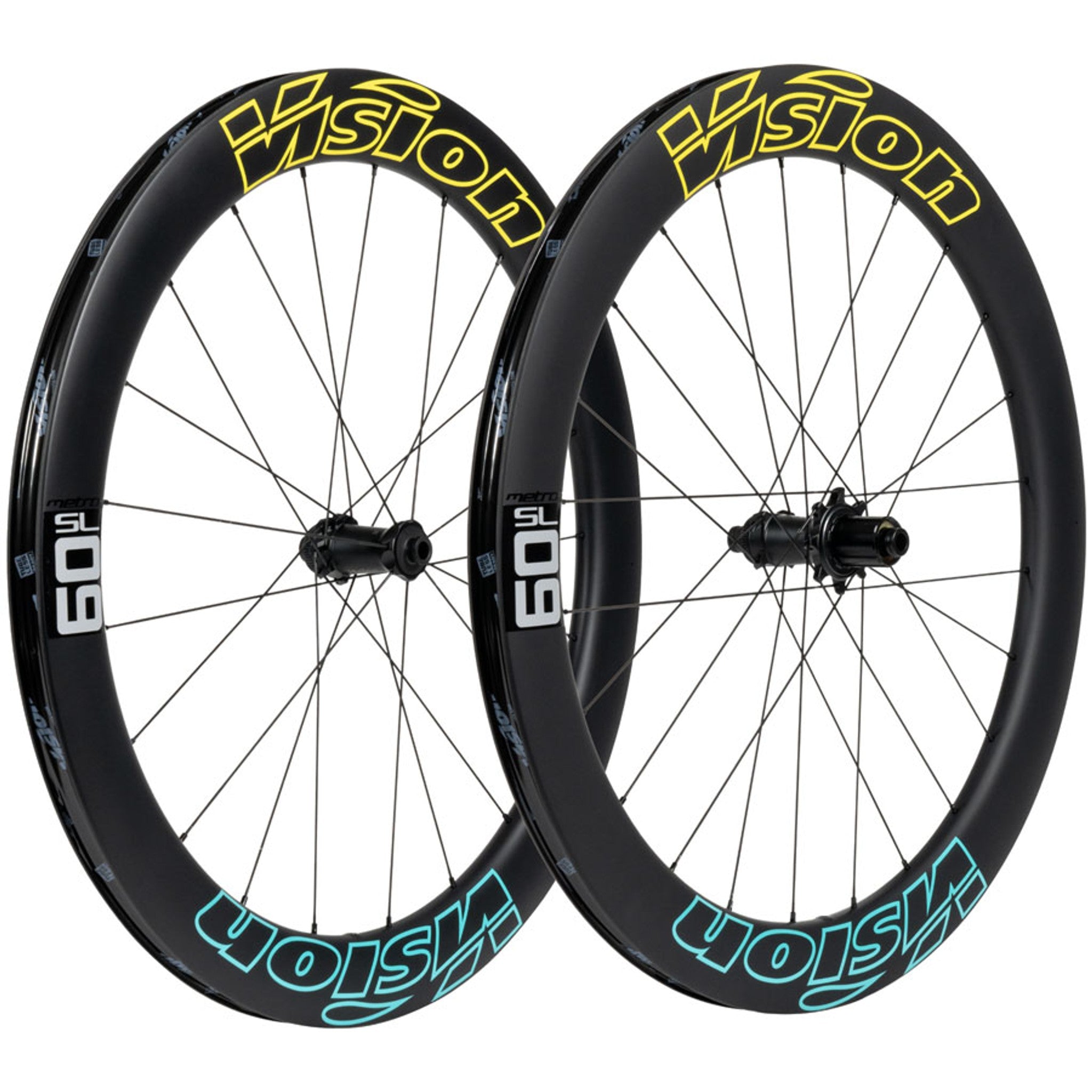 Vision Metron 60 SL Wheelset, Tubeless 700c, 21/24H Spoke Count, Disc Brake, Center Lock Rotor Mount, Ceramic Bearings – Cavendish Edition