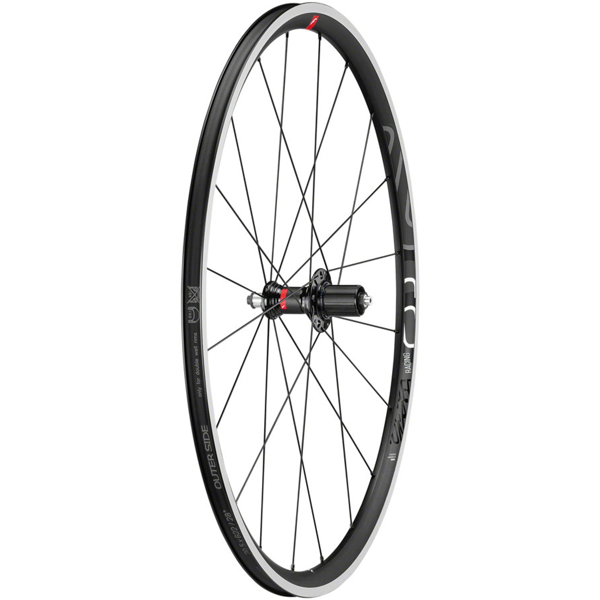 Racing 6 Wheelset - 700, QR x 100/130mm, Rim Brake, HG 11, Black, Clincher