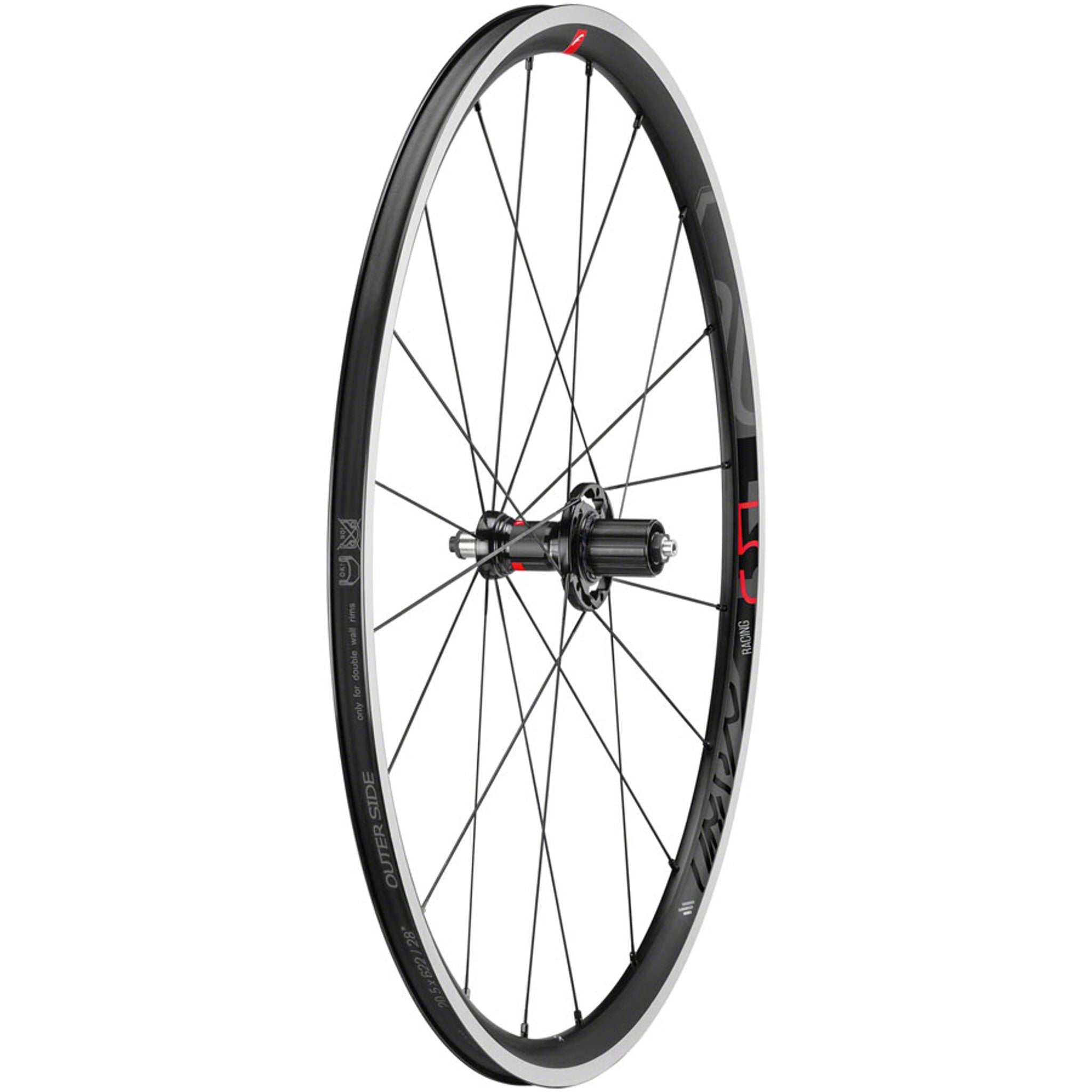 Racing 5 Wheelset - 700, QR x 100/130mm, Rim Brake, HG 11, Black, Clincher